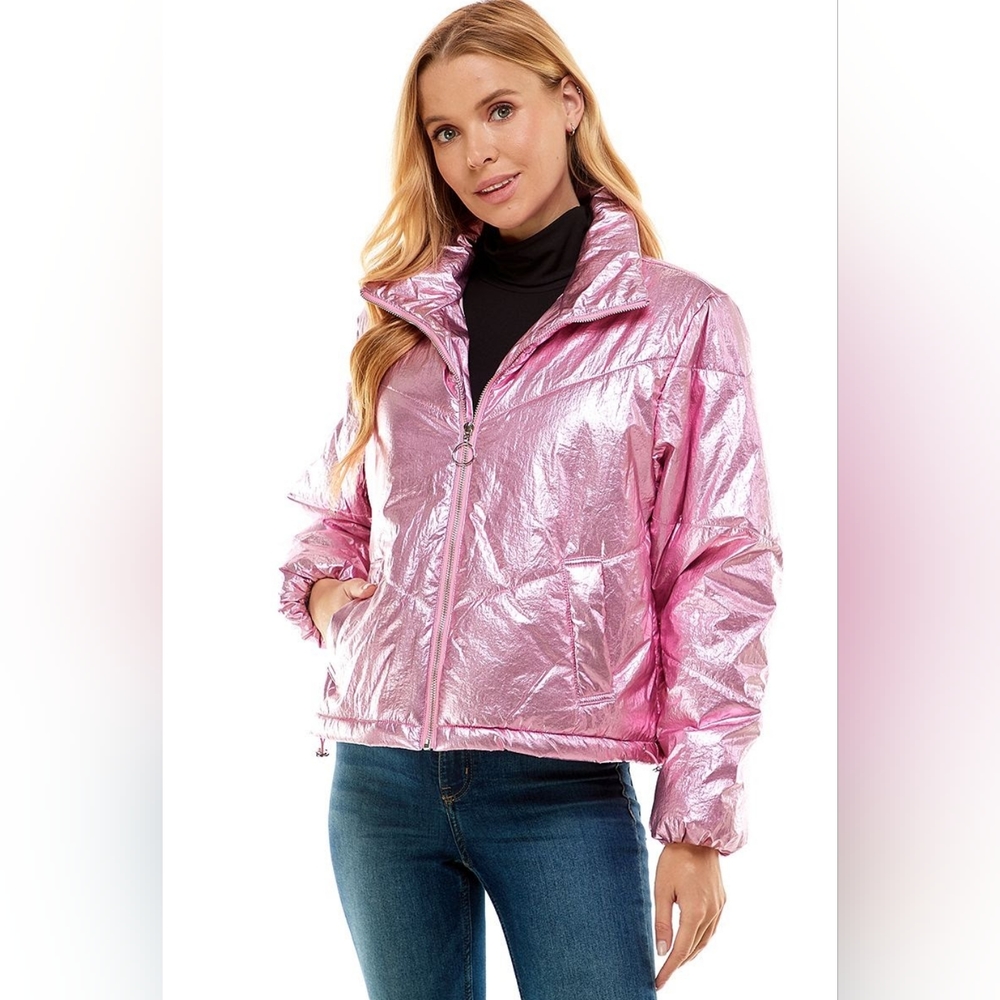 Barbie pink puffer jacket by TCEC